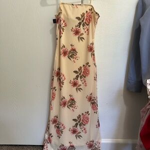 Floral Cream Maxi Dress